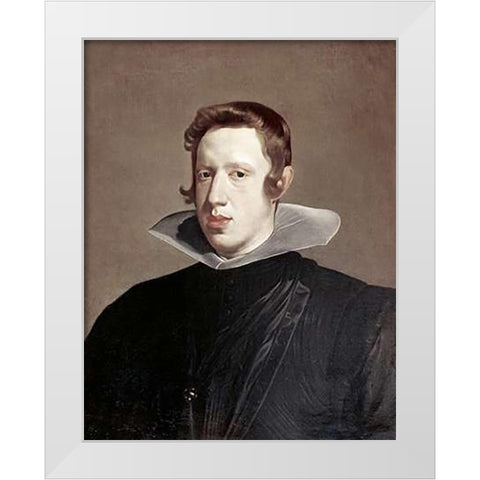 Prince Philip Iv White Modern Wood Framed Art Print by Velazquez, Diego