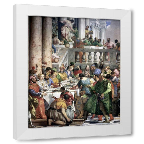 Marriage at Cana - Detail White Modern Wood Framed Art Print by Veronese, Paolo