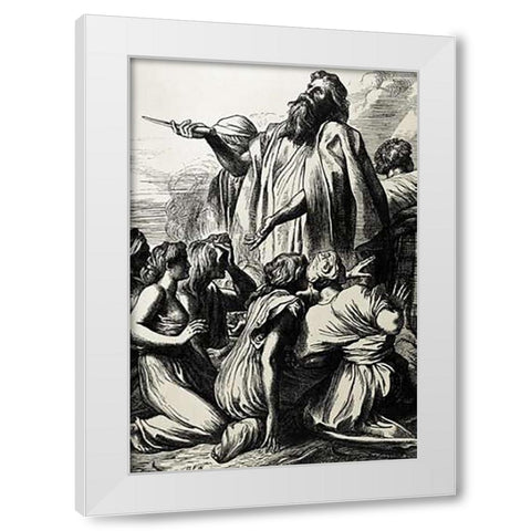 Samuel Rescues Israel White Modern Wood Framed Art Print by Watts, George Frederick