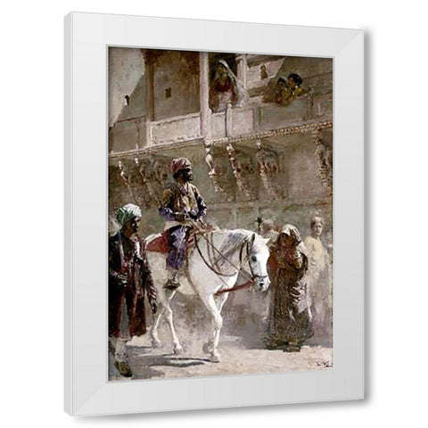 Triumphal Procession White Modern Wood Framed Art Print by Weeks, Edwin Lord