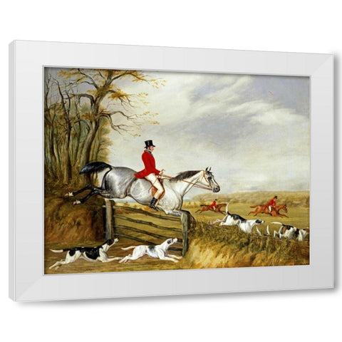 The Belvoir Hunt White Modern Wood Framed Art Print by Alken, Henry Thomas