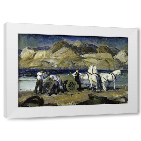 The Sand Team White Modern Wood Framed Art Print by Bellows, George