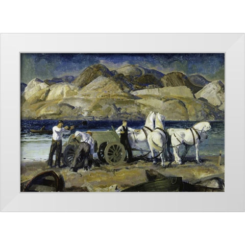 The Sand Team White Modern Wood Framed Art Print by Bellows, George