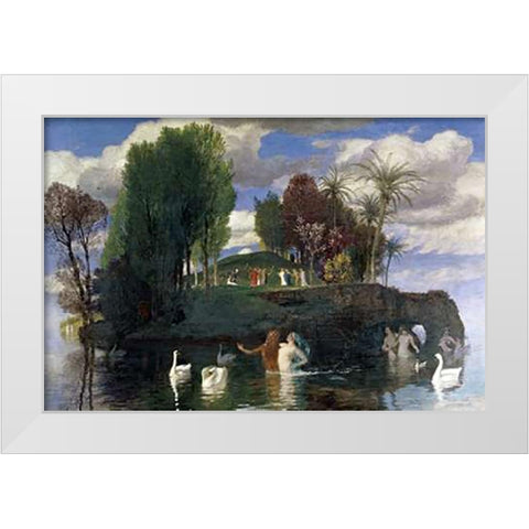 The Island of Life White Modern Wood Framed Art Print by Bocklin, Arnold