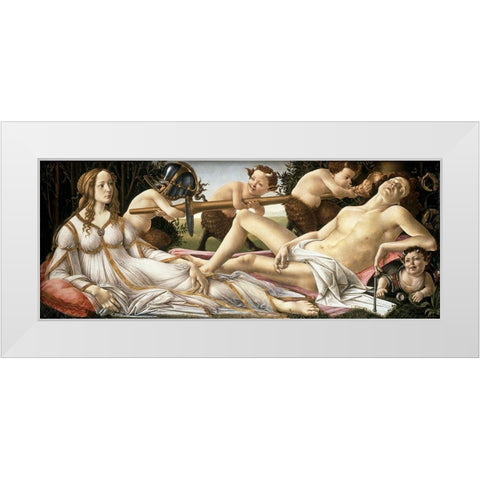Venus and Mars White Modern Wood Framed Art Print by Botticelli, Sandro