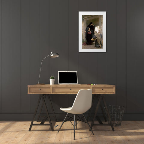 The Three Marys at the Tomb White Modern Wood Framed Art Print by Bouguereau, William-Adolphe