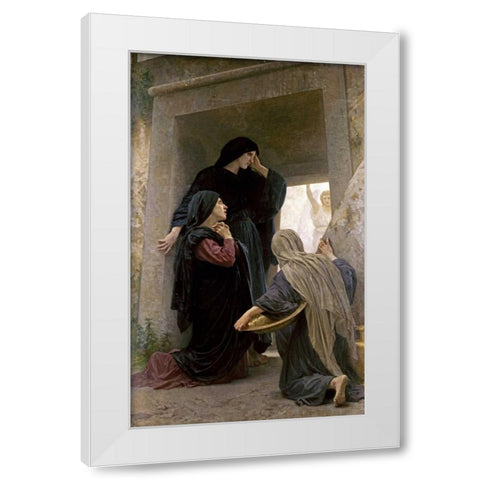 The Three Marys at the Tomb White Modern Wood Framed Art Print by Bouguereau, William-Adolphe