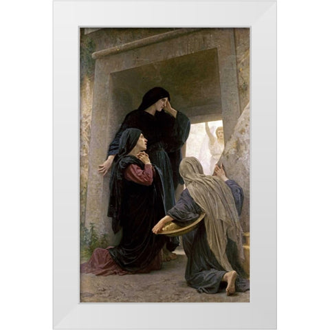 The Three Marys at the Tomb White Modern Wood Framed Art Print by Bouguereau, William-Adolphe