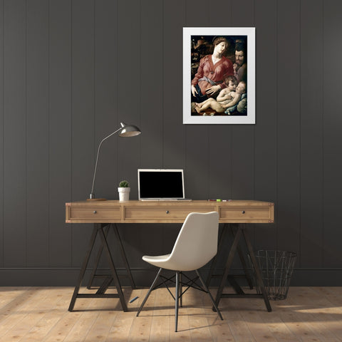 The Family White Modern Wood Framed Art Print by Bronzino, Agnolo