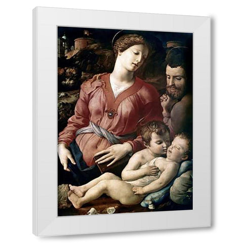 The Family White Modern Wood Framed Art Print by Bronzino, Agnolo