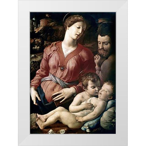 The Family White Modern Wood Framed Art Print by Bronzino, Agnolo