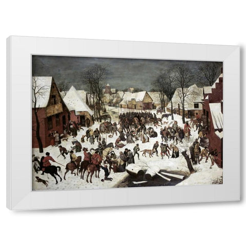 The Massacre of the Innocents White Modern Wood Framed Art Print by Bruegel, Pieter the Elder