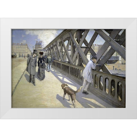 The Bridge of Europe White Modern Wood Framed Art Print by Caillebotte, Gustave