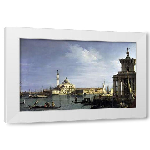 The Island of San Giorgio Maggiore, Venice White Modern Wood Framed Art Print by Canaletto