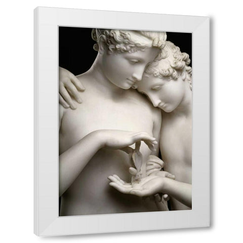 Cupid and Psyche - Detail White Modern Wood Framed Art Print by Canova, Antonio