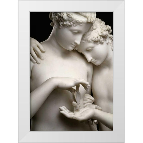 Cupid and Psyche - Detail White Modern Wood Framed Art Print by Canova, Antonio