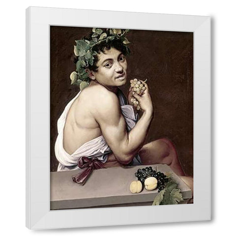 Sick Bacchus White Modern Wood Framed Art Print by Caravaggio