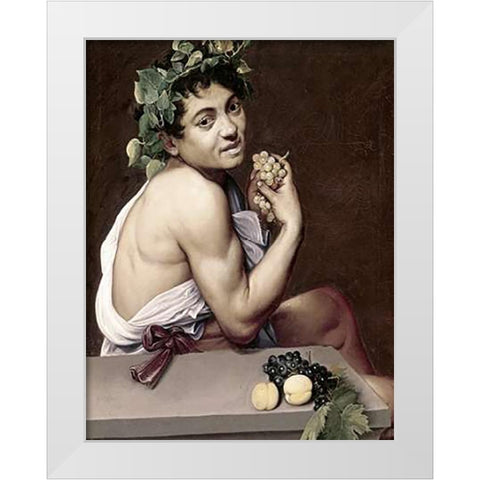 Sick Bacchus White Modern Wood Framed Art Print by Caravaggio