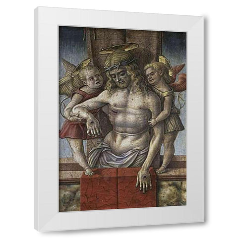 Lamentation Over The Dead Museumist with Two Angles White Modern Wood Framed Art Print by Crivelli, Carlo