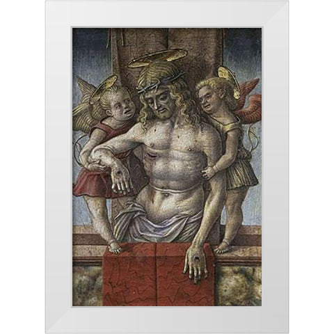 Lamentation Over The Dead Museumist with Two Angles White Modern Wood Framed Art Print by Crivelli, Carlo