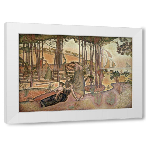 Evening Breeze White Modern Wood Framed Art Print by Cross, Henri Edmond