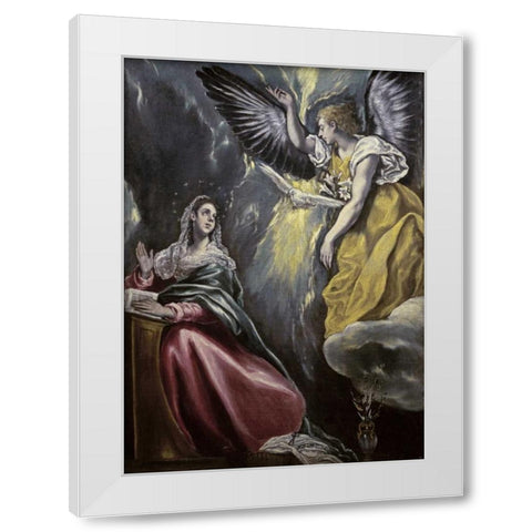 The Annunciation White Modern Wood Framed Art Print by El Greco