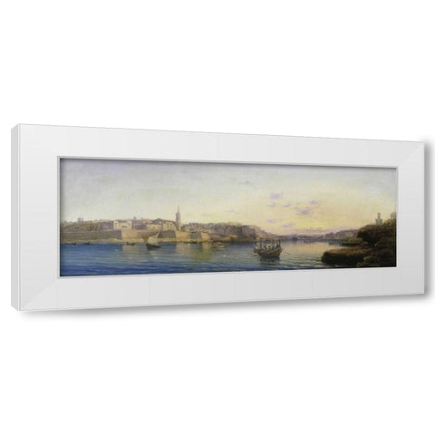 Valetta Harbour, Malta; and Medina, Malta White Modern Wood Framed Art Print by Galea, Luigi