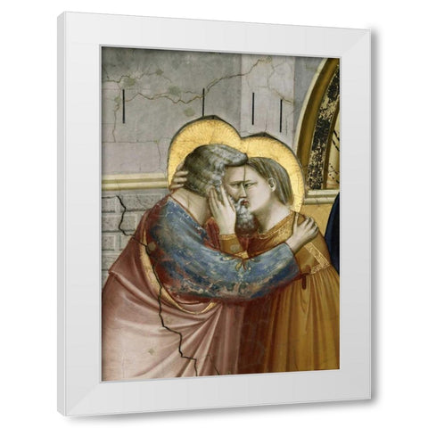 Meeting at the Golden Gate - Detail White Modern Wood Framed Art Print by Giotto