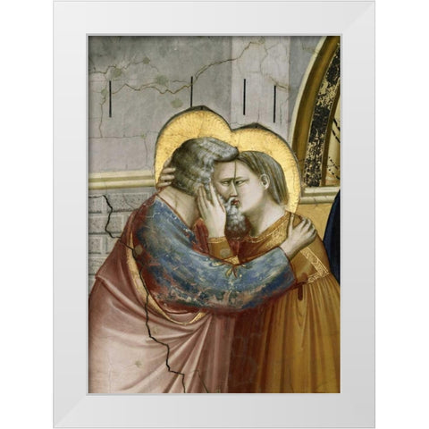 Meeting at the Golden Gate - Detail White Modern Wood Framed Art Print by Giotto