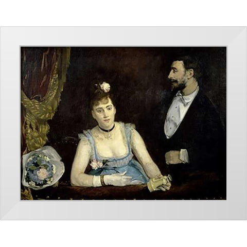 A Loge at the Theatre des Italiens White Modern Wood Framed Art Print by Gonzales, Eva
