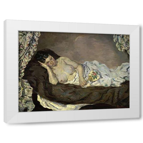 Reclining Nude White Modern Wood Framed Art Print by Guillaumin, Armand