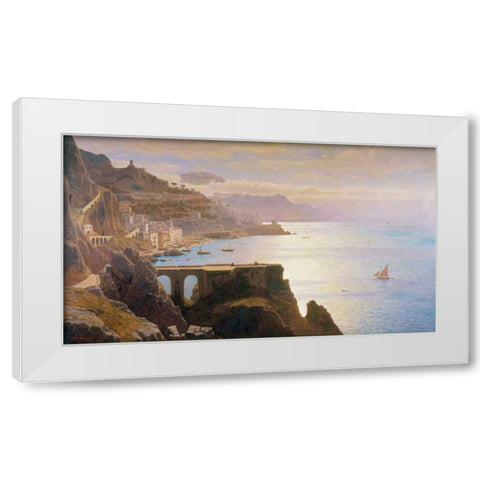Amalfi Coast S.L.L. White Modern Wood Framed Art Print by Haseltine, William Stanley