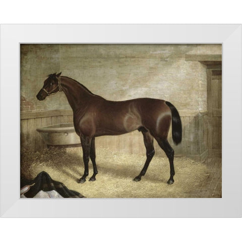 The Winner White Modern Wood Framed Art Print by Herring, John Frederick