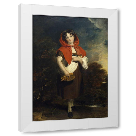 Emily Anderson: Little Red Riding Hood White Modern Wood Framed Art Print by Lawrence, Sir Thomas