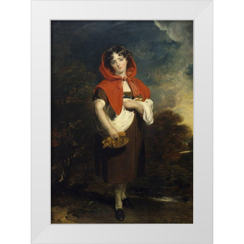 Emily Anderson: Little Red Riding Hood White Modern Wood Framed Art Print by Lawrence, Sir Thomas