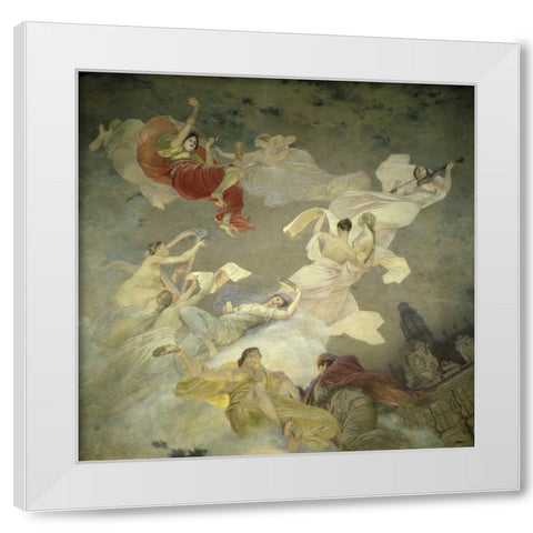 Muses of Paris White Modern Wood Framed Art Print by Lefebvre, Jules Joseph