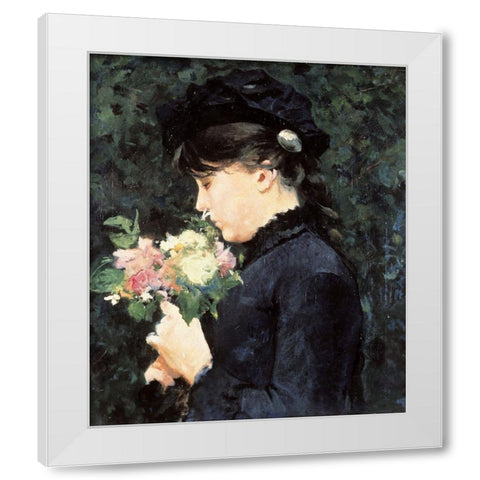 Portrait of Eleonora Tommasi C. White Modern Wood Framed Art Print by Lega, Silvestro