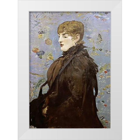 Merry Laurent White Modern Wood Framed Art Print by Manet, Edouard
