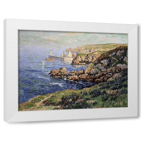 Port Judy, Ile de Graix, Morbihan White Modern Wood Framed Art Print by Moret, Henry