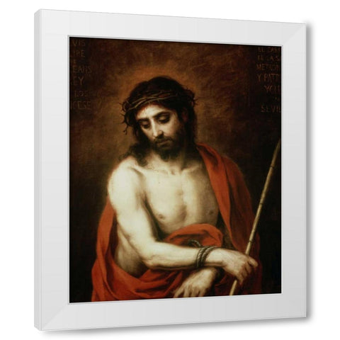 Ecce Homo Bartolom White Modern Wood Framed Art Print by Murillo, Bartolome Esteban