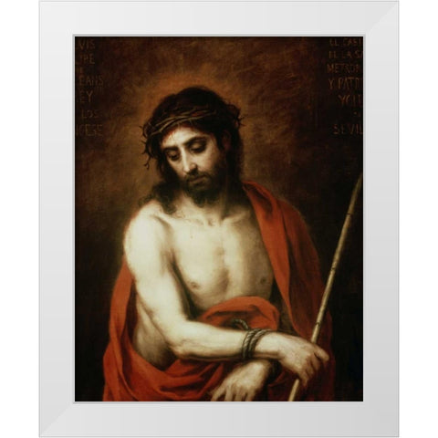 Ecce Homo Bartolom White Modern Wood Framed Art Print by Murillo, Bartolome Esteban