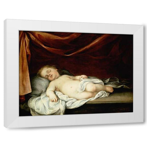 The Museumist Child Asleep White Modern Wood Framed Art Print by Murillo, Bartolome Esteban