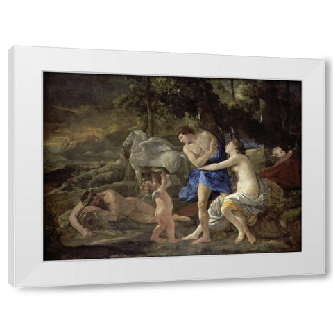 Cephalus and Aurora White Modern Wood Framed Art Print by Poussin, Nicolas