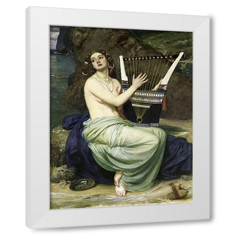 The Siren White Modern Wood Framed Art Print by Poynter, Edward John
