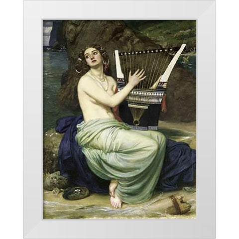 The Siren White Modern Wood Framed Art Print by Poynter, Edward John