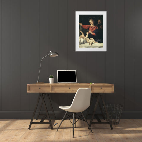 The Virgin of Lorette White Modern Wood Framed Art Print by Raphael
