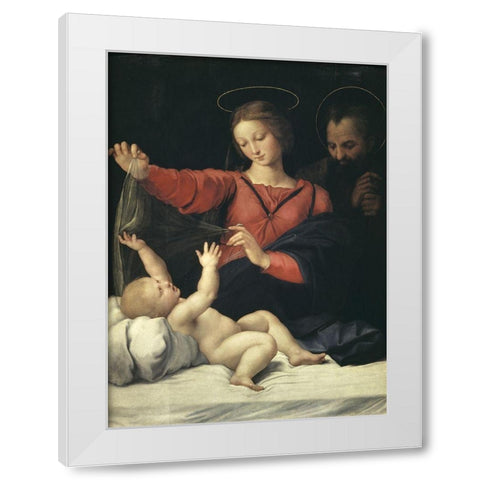 The Virgin of Lorette White Modern Wood Framed Art Print by Raphael