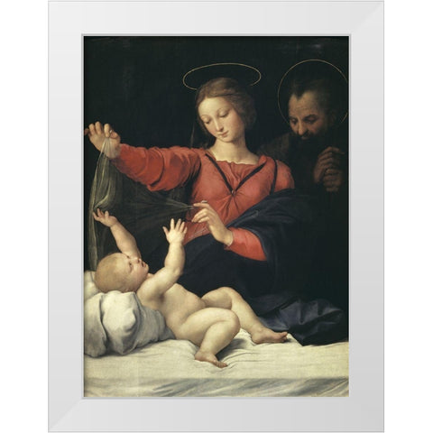 The Virgin of Lorette White Modern Wood Framed Art Print by Raphael