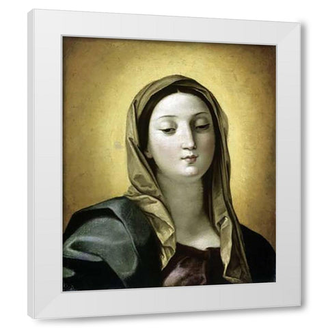 Madonna White Modern Wood Framed Art Print by Reni, Guido