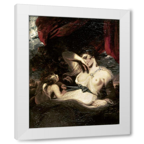 Venus and Amor White Modern Wood Framed Art Print by Reynolds, Joshua